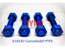 Stud bolts ASTM A193 Gr B7 / Heavy Hex Nut ASTM A194 Gr 2H , Corroshield® PTFE Blue 